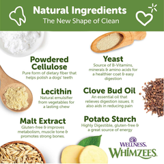 Wellness WHIMZEES Veggie Sausage Dog Dental Treats, Natural Chews, Large Size Stick