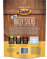Cadet Bully Sticks for Extra-Small Dogs, All-Natural Beef Pizzle, Rawhide-Free Long-Lasting Dog Chews for Aggressive Chewers