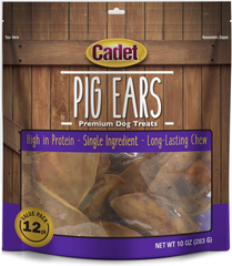Cadet Natural Pig Ears for Dogs, Long Lasting & Natural Chew Treats for Dogs