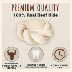 Cadet Premium Grade Beef Hide for Dogs, Long Lasting Rawhide Donut Bone, Single Ingredient Dog Chews, 5 Inch