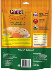 Cadet Gourmet Sweet Potato & Chicken Wraps Limited-Ingredient Dog Chews, Healthy and Natural Training Treats for Small and Large Dogs
