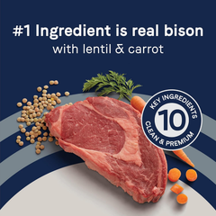 Canidae Pure Limited Ingredient Premium Adult Dry Dog Food, Real Bison, Lentil & Carrot Recipe