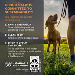 Cloud Star Tricky Trainers Soft & Chewy Dog Training Treats Pouch, Peanut Butter Flavor, Grain-Free Low Calorie Behavior Aid with 310 treats