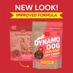 Cloud Star Dynamo Dog Skin & Coat Soft Chews Grain Free Dog Treats, Salmon