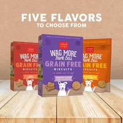 Cloud Star Wag More Bark Less - Dog Treats - Crunchy Biscuits - Grain Free Peanut Butter & Apples