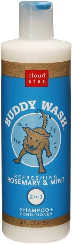 Buddy Wash 2-in-1 Dog Shampoo and Conditioner for Dog Grooming, Rosemary & Mint