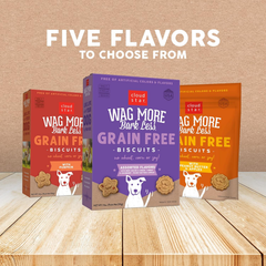 Cloud Star Wag More Bark Less - Dog Treats - Crunchy Biscuits - Grain Free Assorted Flavors
