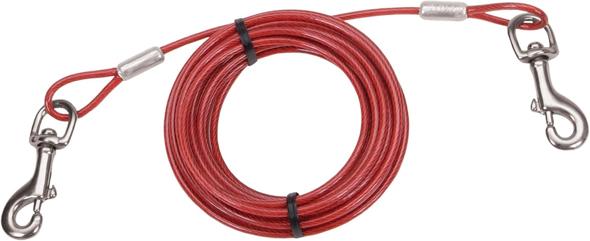 Coastal Pet Titan Heavy Cable Dog Tie Out - Heavy-Duty Dog Tie Out Cable - Cable Tie Out for Dogs up to 80 lbs - Rust-Resistant Pet Tie Out Cable - Quality Dog Supplies