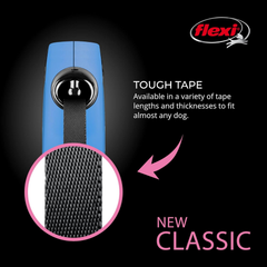 Flexi CL30T8.250.BL New Classic Tape Retractable Leash, Blue