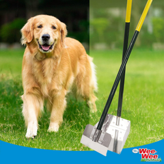 Four Paws Stainless Steel Long-Handled Dog Pooper Scooper Spade & Pan 2 Piece Set, Pet Waste Pickup Tool