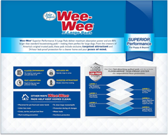Four Paws Wee-Wee Superior Performance XL Pee Pads for Extra Large Dogs, Leak-Proof Floor Protection Dog & Puppy Quilted Potty Training Pads, Unscented