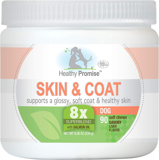 Four Paws Healthy Promise Dog Supplements for Skin and Coat Soft Chews