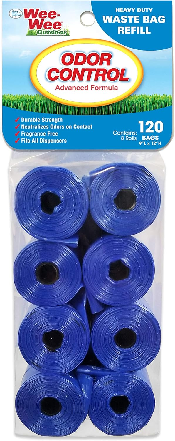 Four Paws Wee-Wee Outdoor Odor Control Heavy Duty Dog Waste Bags Refill Rolls