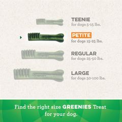 Greenies Petite Natural Dental Care Dog Treats Fresh Flavor