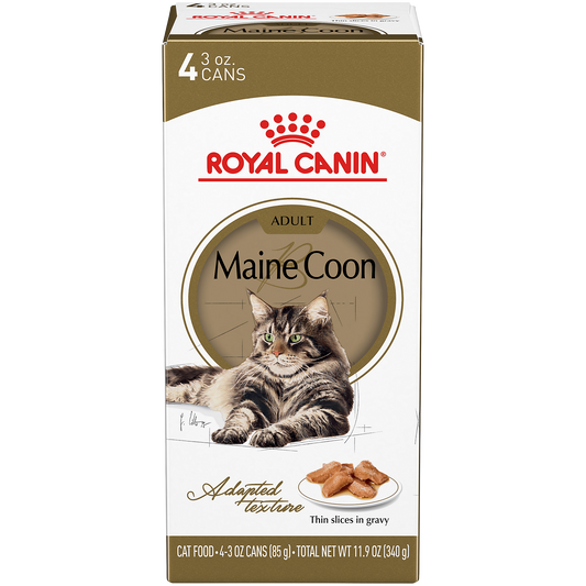 Royal Canin® Feline Breed Nutrition™ Maine Coon Thin Slices In Gravy Adult Canned Cat Food, 3 oz, 4-Pack