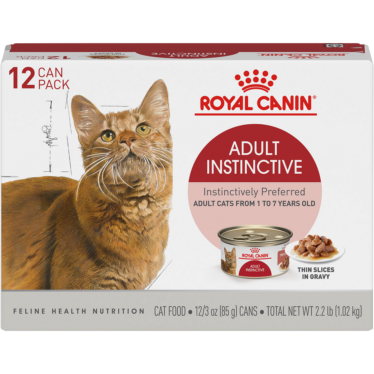 Royal Canin® Feline Health Nutrition™ Adult Instinctive Thin Slices In Gravy Canned Cat Food, 3 oz, 12-Pack