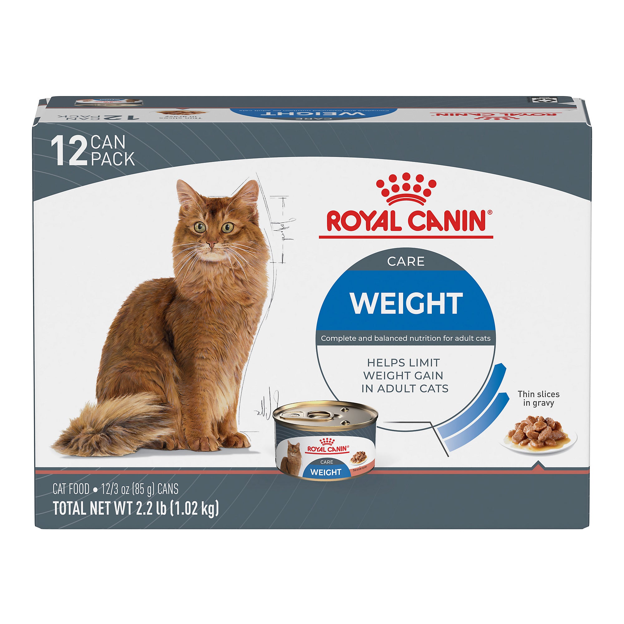 Royal Canin® Feline Care Nutrition™ Weight Care Thin Slices In Gravy Canned Cat Food, 3 oz, 12-Pack