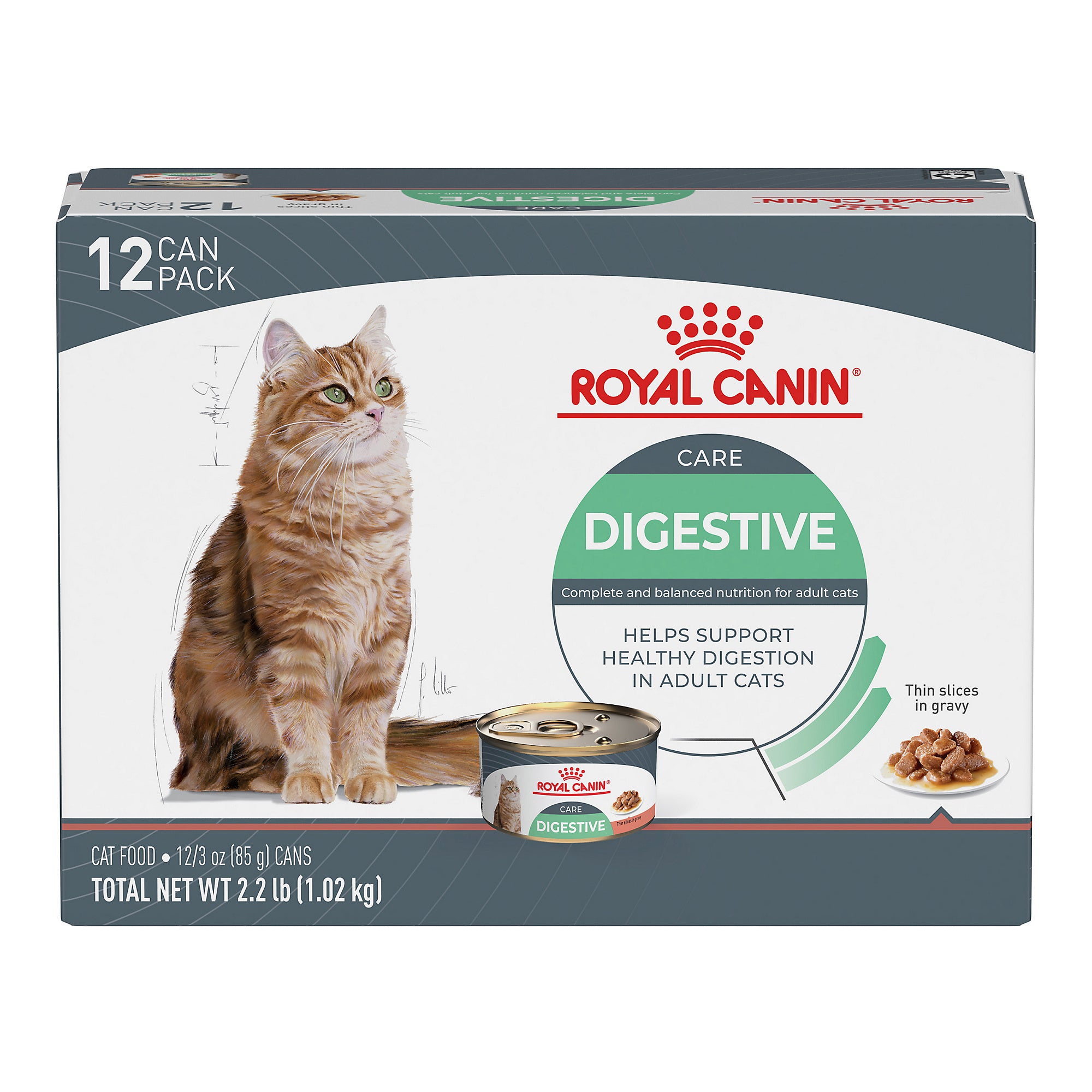 Royal Canin® Feline Care Nutrition™ Digestive Care Thin Slices In Gravy Canned Cat Food, 3 oz, 12-Pack