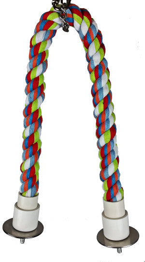A&E CAGE COMPANY Multicolor Happy Beaks Cotton Cable Bird Perch.