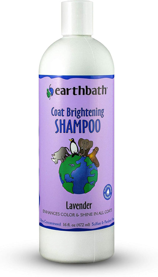 Earthbath Coat Brightening Shampoo for Dogs & Cats – Enhances Color & Shine in All Coats, Made in The USA – Lavender, 16 oz