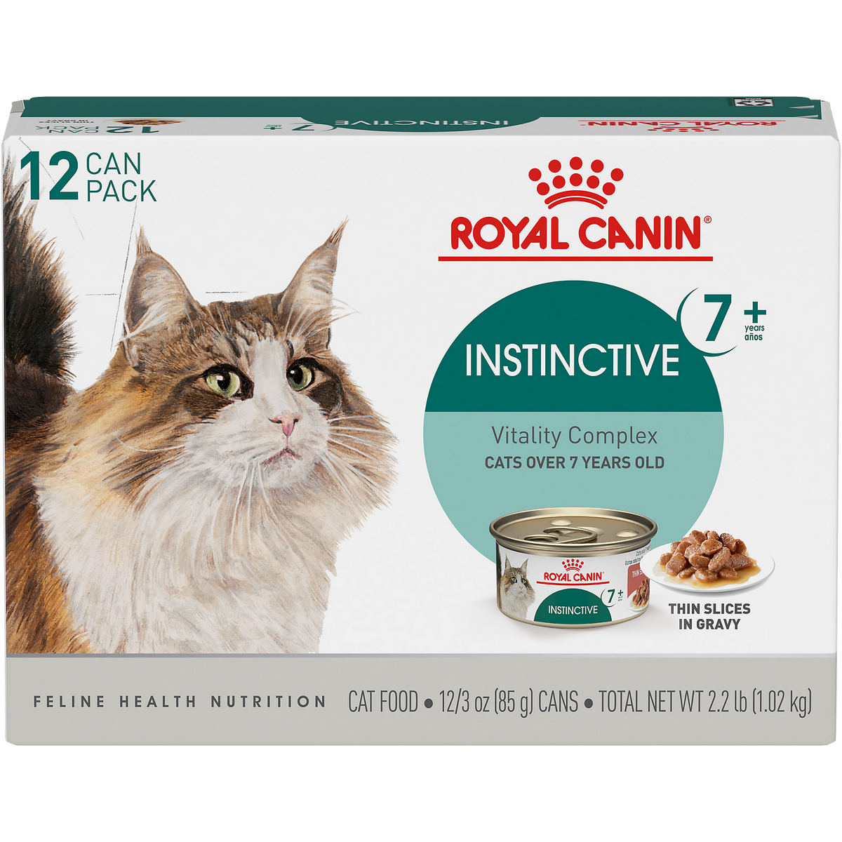 Royal Canin® Feline Health Nutrition™ Instinctive 7+ Thin Slices In Gravy Canned Cat Food, 3 oz, 12-Pack