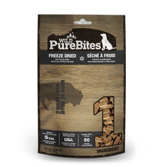 PureBites Wild Dog Treats, Bison Liver, 60g | 2.1oz, Mid Size