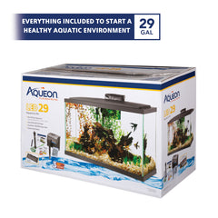 Aqueon Glass Aquarium Fish Tank Starter Kit with LED Lighting