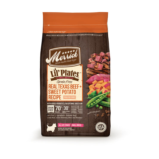 Merrick® Lil' Plates™ Grain Free Real Texas Beef & Sweet Potato Recipe Small Breed Dog Food 12 Lbs