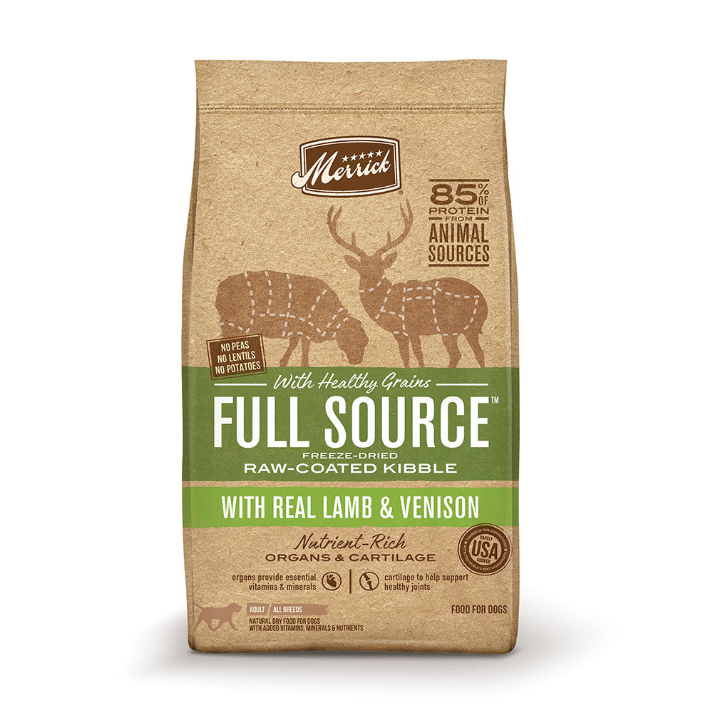 Merrick® Full Source® Healthy Grains Freeze-Dried Raw-Coated Kibble with Lamb & Venison Dog Food 4 Lbs