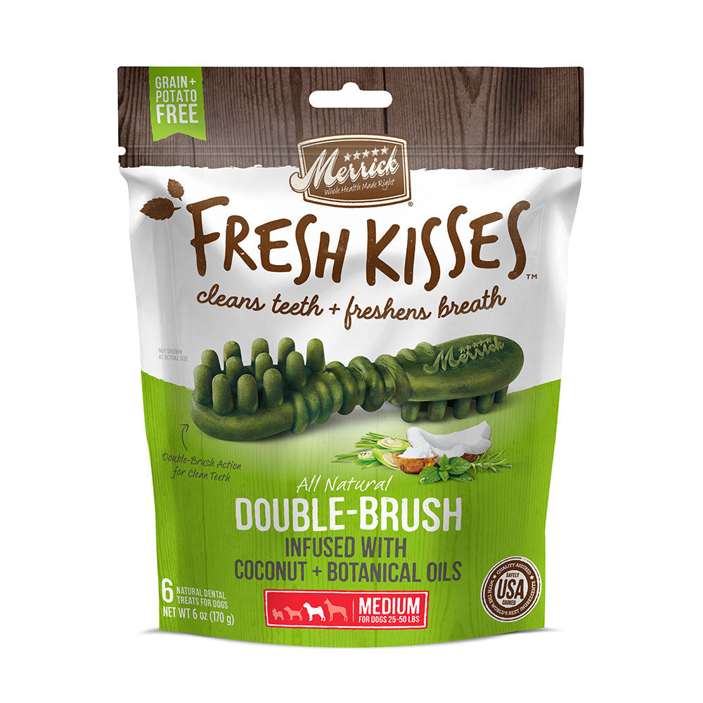 Merrick® Fresh Kisses™ Double Brush Infused with Coconut and Botanical Oils Medium Dog Treats 6 Oz