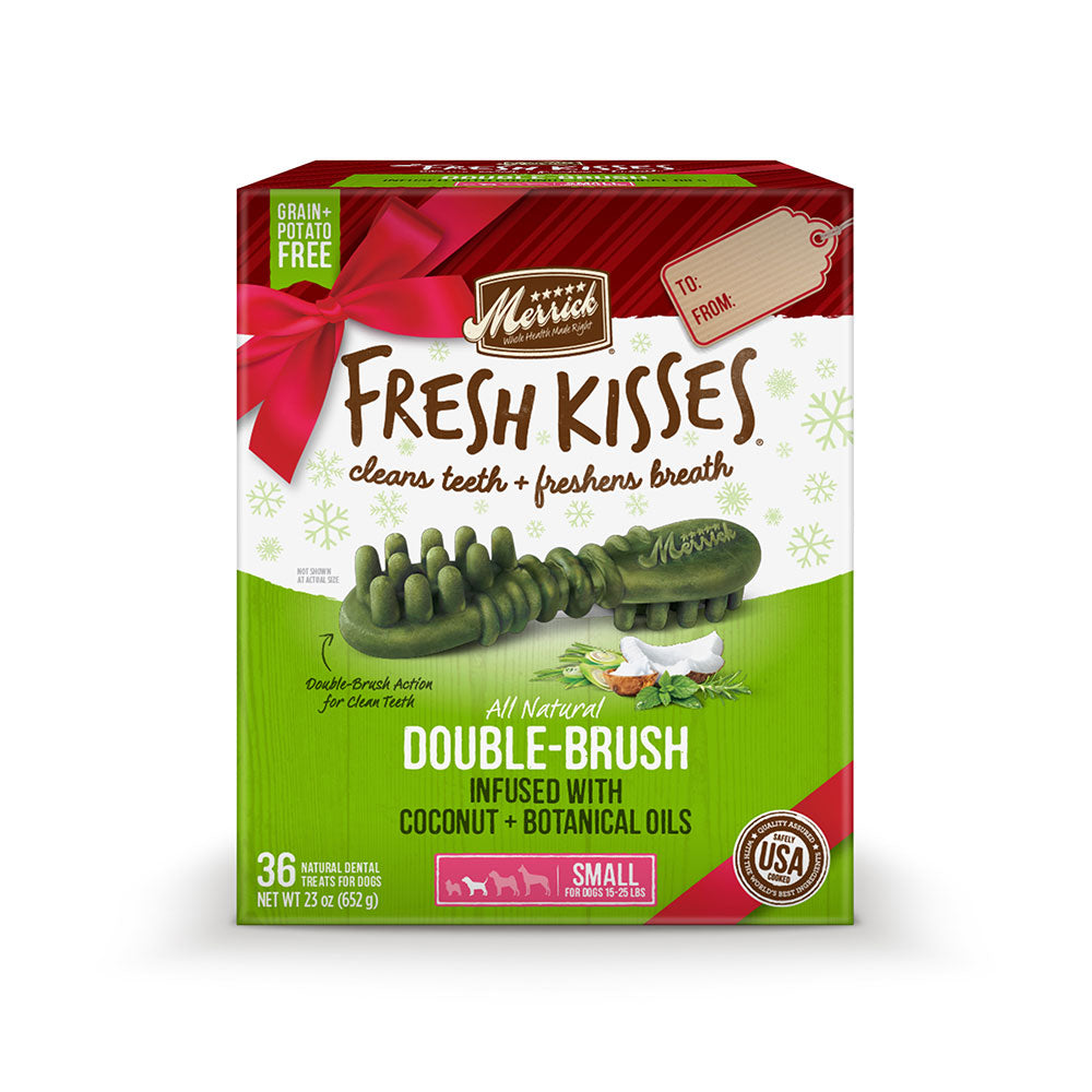 Merrick® Fresh Kisses™ Holiday Double Brush Infused with Coconut and Botanical Oils Small Dog Treats - 36 Count