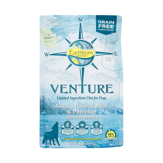 Earthborn Holistic® Venture™ Alaska Pollock Meal & Pumpkin Grain Free Formula Dog Food 4 Lbs