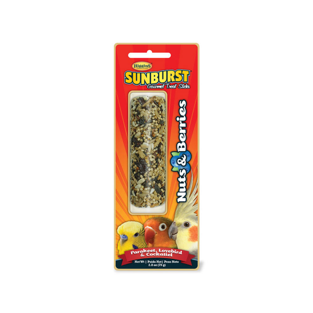 Higgins® Sunburst® Nuts & Berries Gourmet Treats Sticks for Parakeets, Lovebird & Cockatiels 2.8 Oz