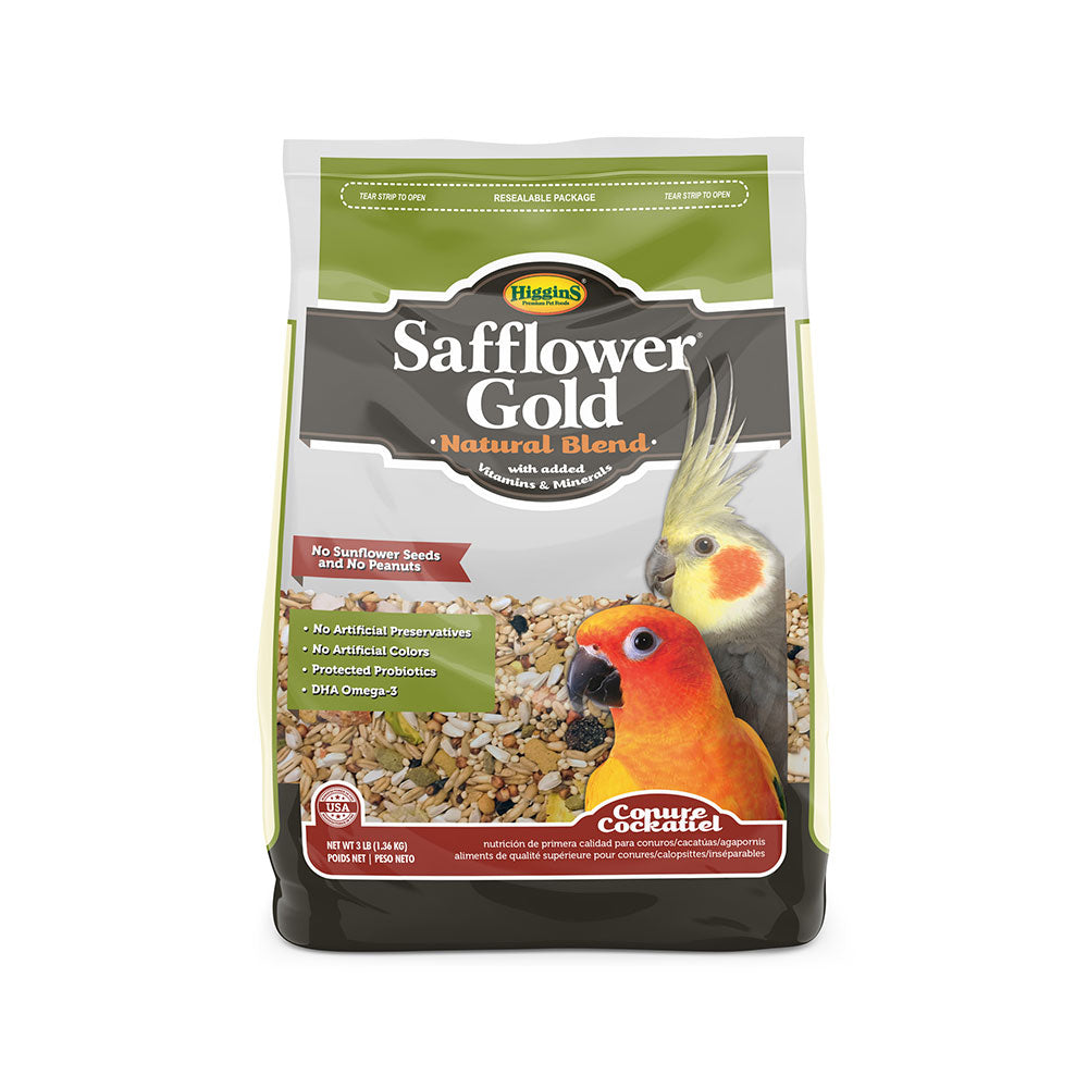 Higgins® Safflower Gold® Natural Blend for Conures & Cockatiels 3 Lbs