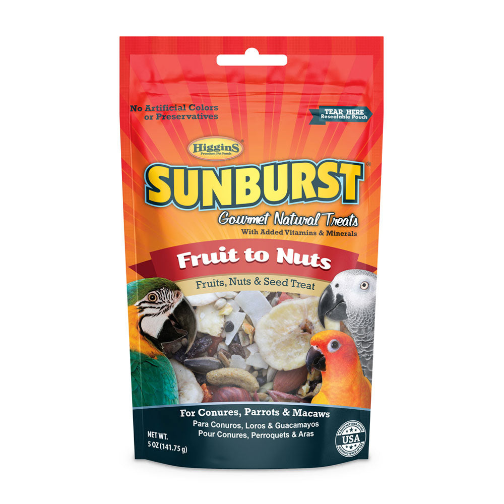 Higgins® Sunburst® Fruit to Nut Gourmet Natural Treats for Conures, Parrots & Macaws 5 Oz