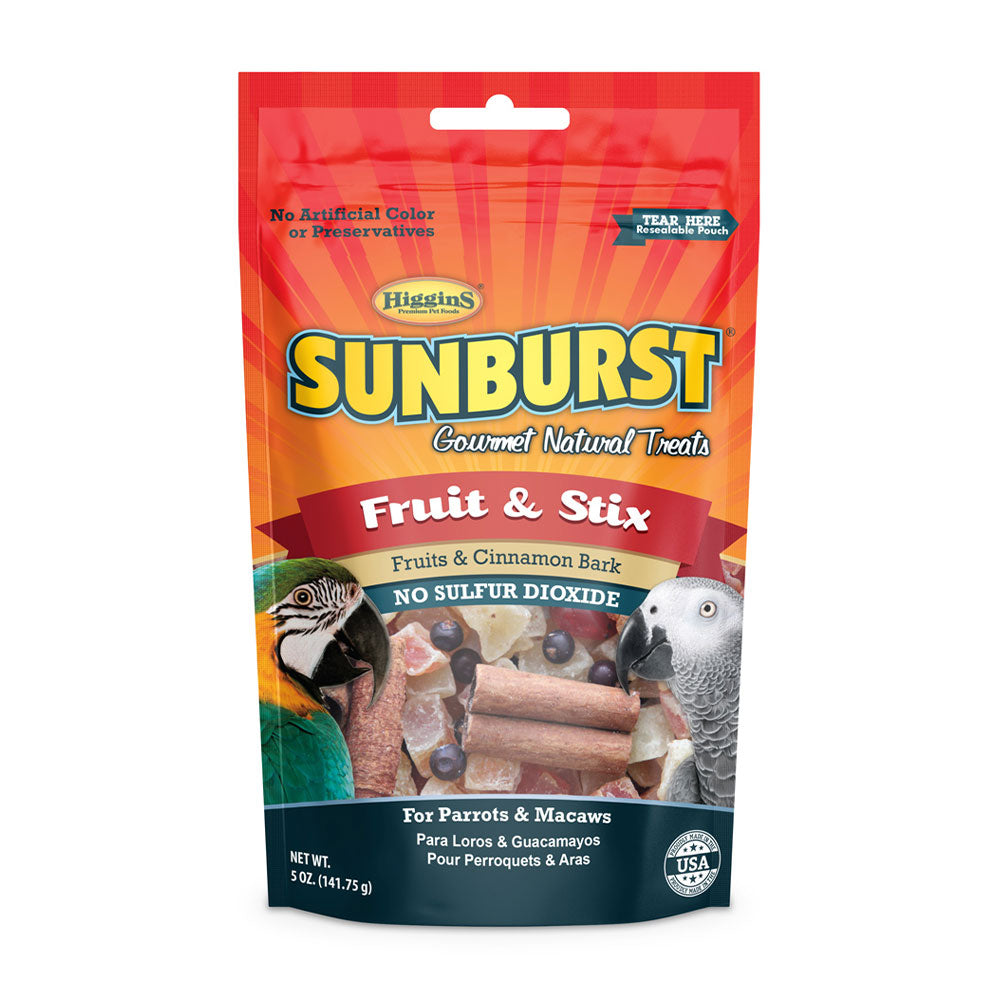 Higgins® Sunburst® Fruits & Stix Gourmet Natural Treats for Parrots & Macaws 5 Oz