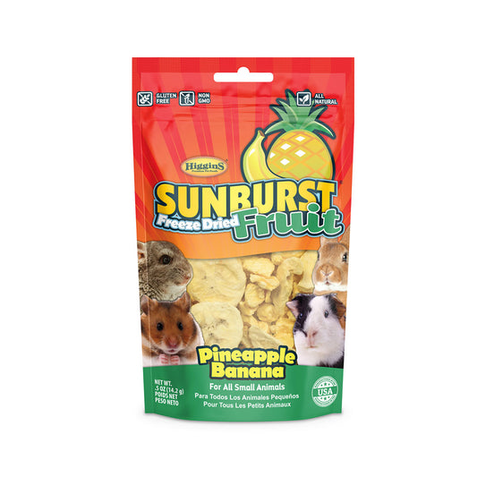 Higgins® Sunburst® Pineapple Banana Freeze Dried Fruit for Small Animals 0.5 Oz x 8 Count