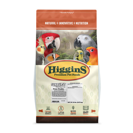 Higgins® Sunburst® True Fruits Gourmet Natural Treats for Conures, Parrots & Macaws 20 Lbs