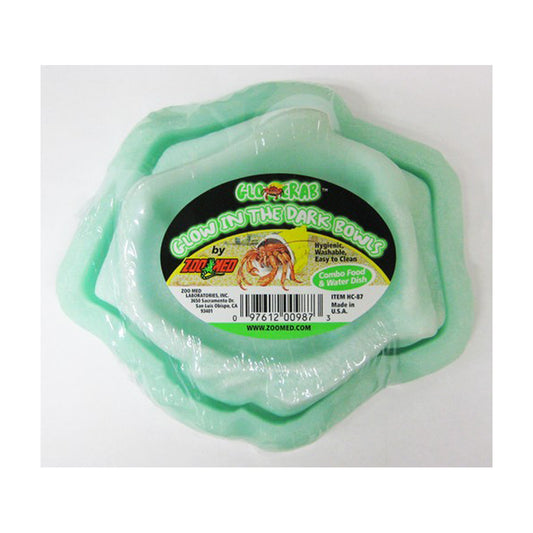 Zoo Med Laboratories Glow In The Dark Hermit Crab Bowls 2 Pack