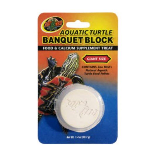 Zoo Med Laboratories Aquatic Turtle Banquet Block Food & Calcium Supplement Treats Giant