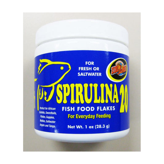 Zoo Med Laboratories Spirulina 20 Fish Food Flake 1 Oz