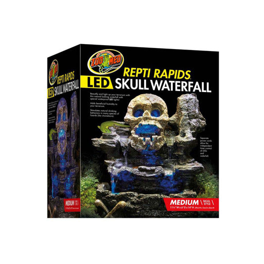 Zoo Med Laboratories Repti Rapids® Reptiles LED Waterfall Skull 11.5 X 6 X 14 Inch Medium