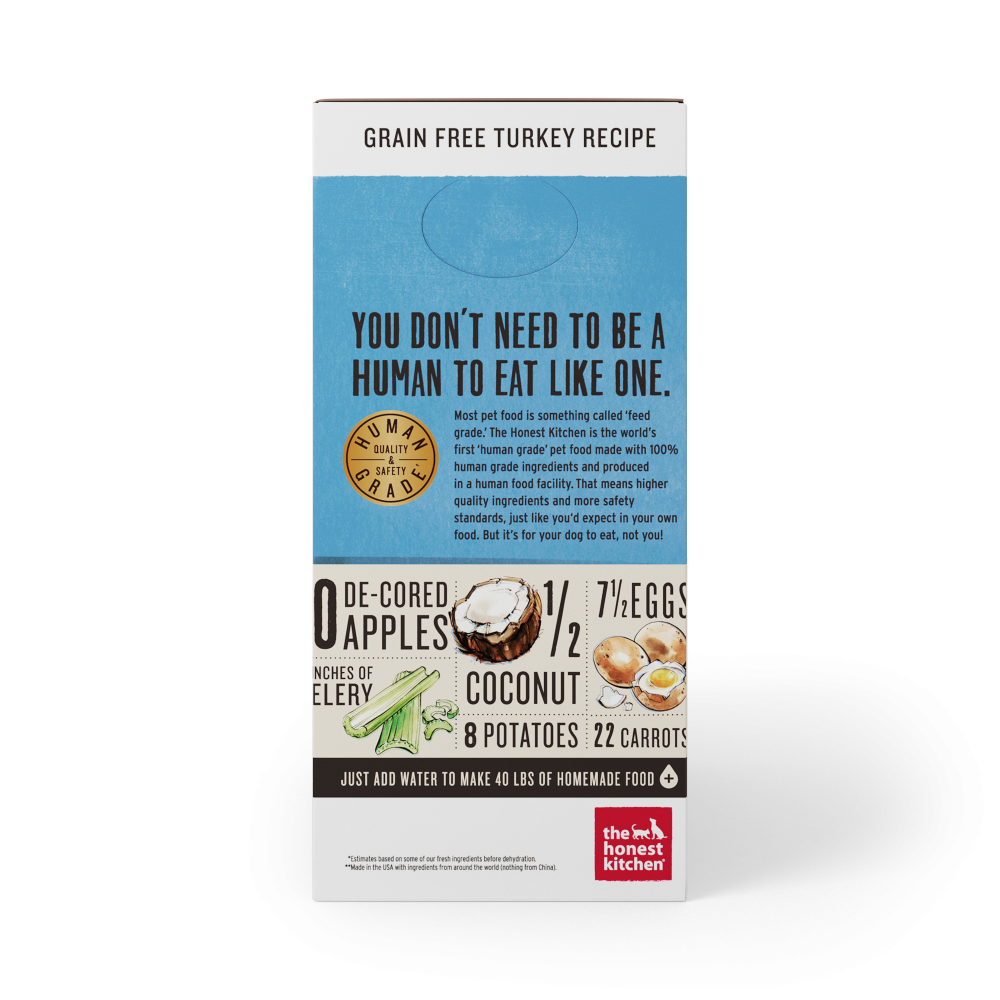 The Honest Kitchen Grain Free Turkey Recipe Dehydrated Dog Food