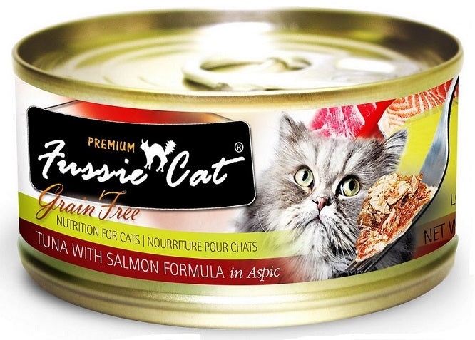 Fussie Cat Premium Tuna with Salmon Formula in Aspic Canned Food