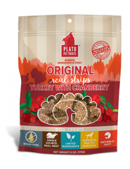 Plato Grain Free Real Strips Turkey With Cranberry Dog Treats