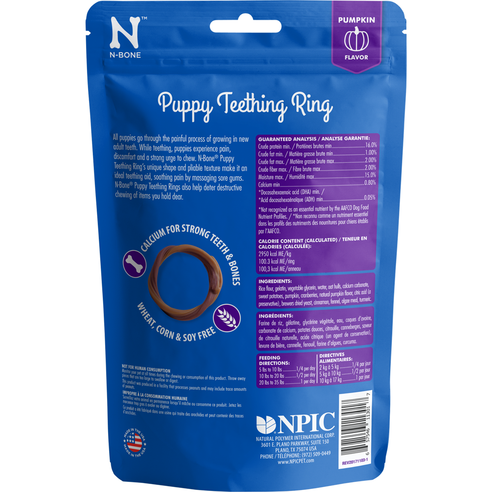 N-Bone Puppy Teething Rings Pumpkin Flavor Dog Treats