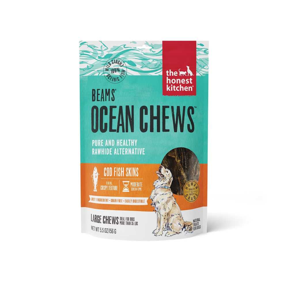 The Honest Kitchen BEAMS Grain Free Large Ocean Chews Cod Skin Dog Treats