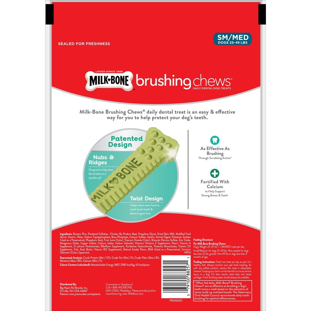 Milk-Bone Fresh Breath Daily Dental Brushing Chews for Small & Medium Dogs