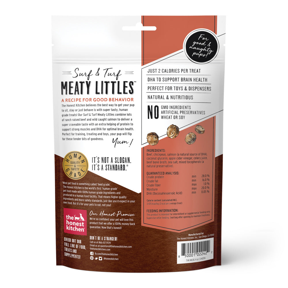 The Honest Kitchen Surf & Turf Meaty Littles Beef & Salmon Recipe Dog Treats