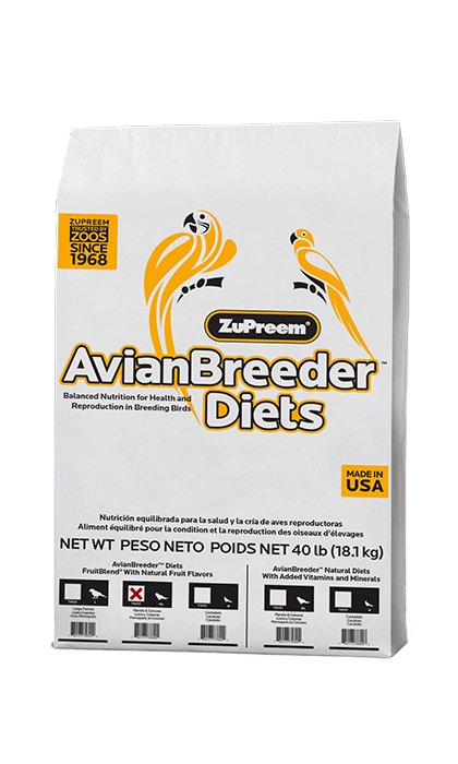 Zupreem AvianBreeder FruitBlend Flavor Food with Natural Flavors for Parrots and Conures